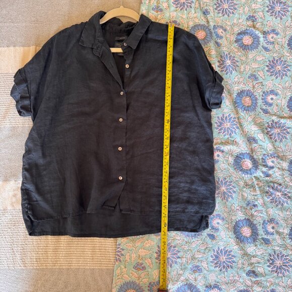 Rachel Zoe 100% Linen Short-sleeve Button-up Top - Picture 6 of 6